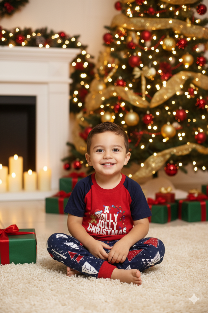 ❤️ PIJAMA NAVIDEÑA INFANTIL “A HOLLY JOLLY CHRISTMAS” – 4 AÑOS