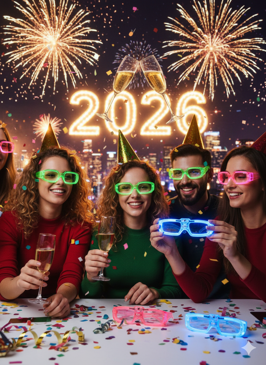 LENTES DE LUCES LED AÑO NUEVO UNIDAD
