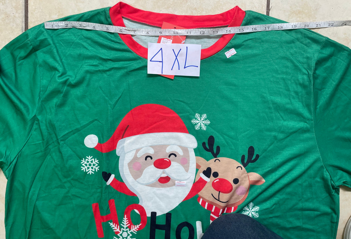 PIJAMA NAVIDEÑA VERDE “HO HO HO” CON SANTA Y RENO – AMALILI 2024