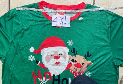PIJAMA NAVIDEÑA VERDE “HO HO HO” CON SANTA Y RENO – AMALILI 2024