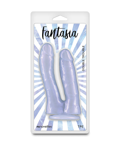 DILDO DOBLE FANTASIA DOUBLE TROUBLE | ESTIMULACIÓN DUAL CON BASE DE SUCCIÓN