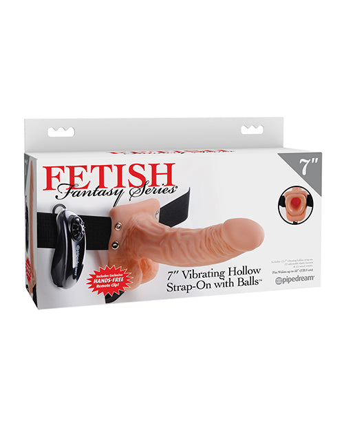 Strap-on Vibrador hueco de 7 ” con testiculos  – Fetish fantasies series