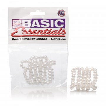 MEDIA FUNDA DE ANILLO DE PERLAS PARA PENE PARA ACARICIAR BASIC ESSENTIALS