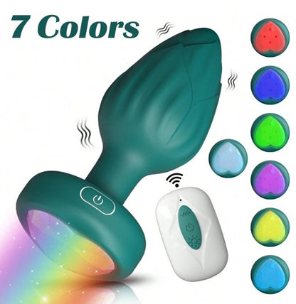 PLUG ANAL VIBRADOR CORAZON DE LUCES