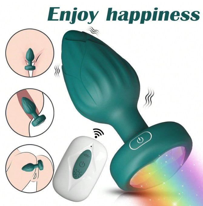 PLUG ANAL VIBRADOR CORAZON DE LUCES