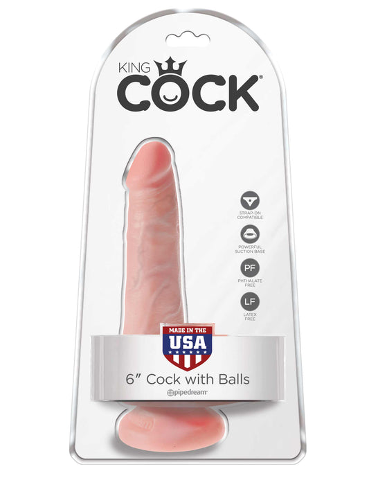 Dildo king cock 6 pulgadas con testículos realista con ventosa