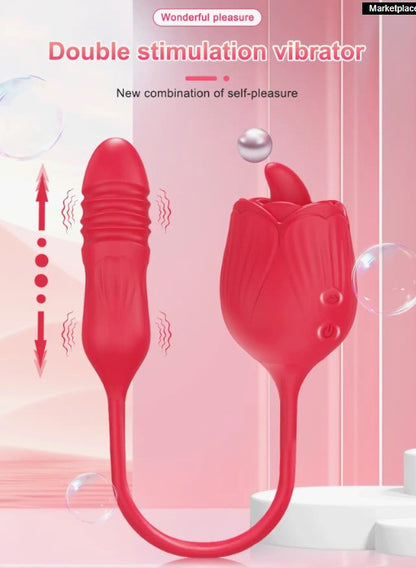 🔥 La Gritona Interconectada 🔥VIBRADOR LENGÜITA + PUNTO G CON CONEXIÓN FLEXIBLE – DOBLE PLACER INTENSO💥