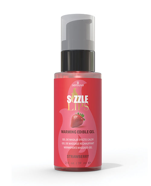 GEL DE MASAJEADOR EFECTO CALOR SIZZLE LIPS - SABOR FRESA