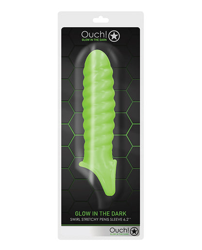 EXTENSOR PENEANO FLUORESCENTE OUCH! – TEXTURA ESPIRAL QUE BRILLA EN LA OSCURIDAD