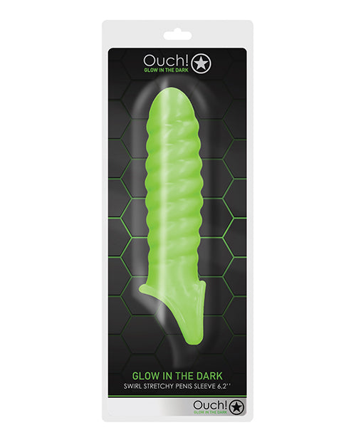 EXTENSOR PENEANO FLUORESCENTE OUCH! – TEXTURA ESPIRAL QUE BRILLA EN LA OSCURIDAD
