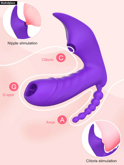 VIBRADOR 3 EN 1 ESTIMULADOR MORADO