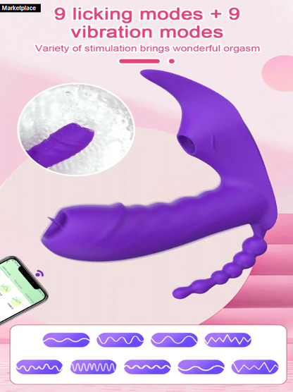 VIBRADOR 3 EN 1 ESTIMULADOR MORADO