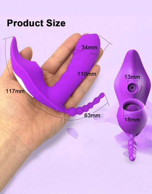 VIBRADOR 3 EN 1 ESTIMULADOR MORADO