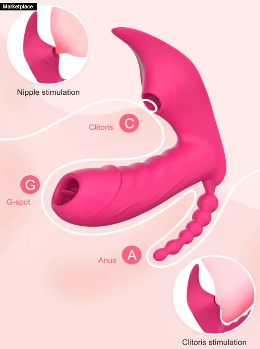 VIBRADOR ESTIMULADOR DE PUNTO G, SUCCIONADOR, ANAL ROSA