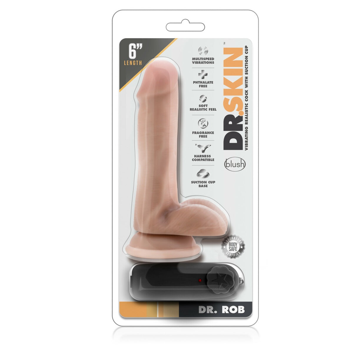 DILDO VIBRADOR  DR SKIN DR ROB 6 INCH CONTROL REMOTO