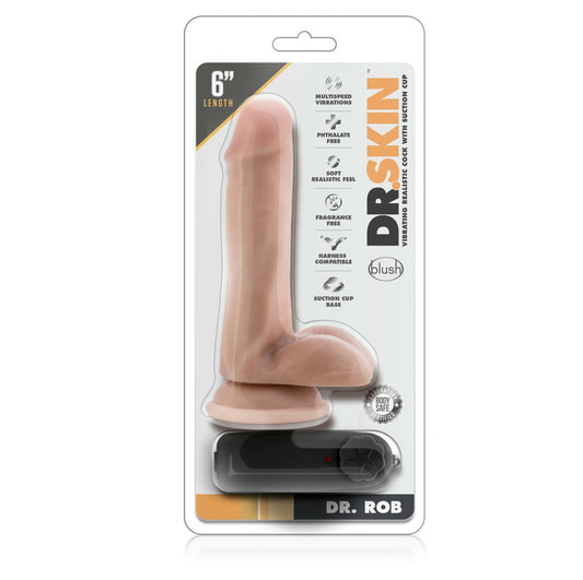DILDO VIBRADOR  DR SKIN DR ROB 6 INCH CONTROL REMOTO