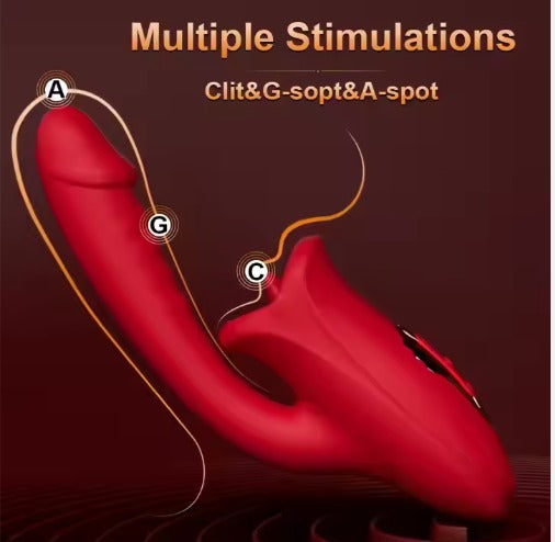 VIBRADOR CON SUCCIÓN Y PENETRACIÓN – ESTIMULADOR 3 EN 1 PARA CLÍTORIS, PUNTO G Y A-SPOT CON 10 MODOS DE SUCCIÓN Y 10 DE VIBRACIÓN