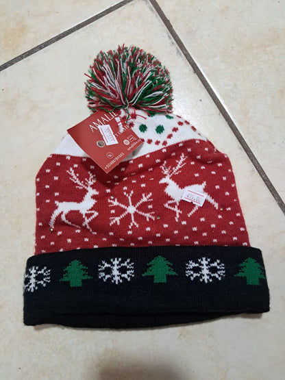 🎅 GORRO NAVIDEÑO TEJIDO CON LUZ LED – ESTILOS SANTA Y SANTA-RENO