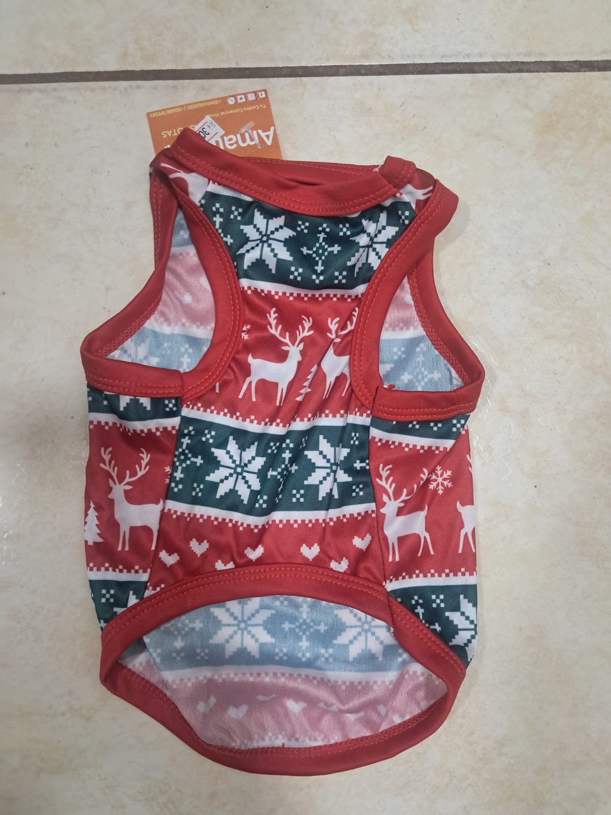 ❤️ CAMISA NAVIDEÑA PARA MASCOTAS CON RENOS Y COPOS – ESTILO FESTIVO AMALILI PET