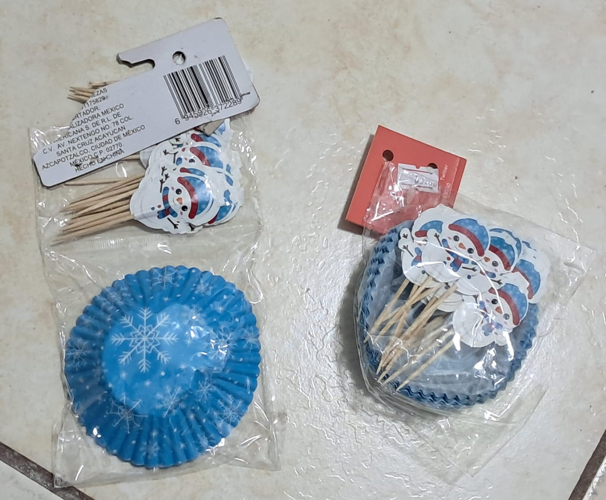 🧁 SET NAVIDEÑO PARA CUPCAKES – CON CAPACILLOS Y TOPPERS