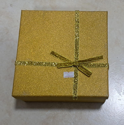 ✨ CAJAS DE REGALO DORADAS CON BRILLO Y LAZO
