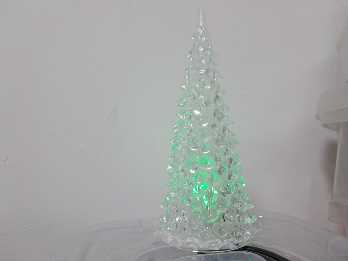 ✨ ÁRBOL DE NAVIDAD DE CRISTAL CON LUZ LED CAMBIANTE
