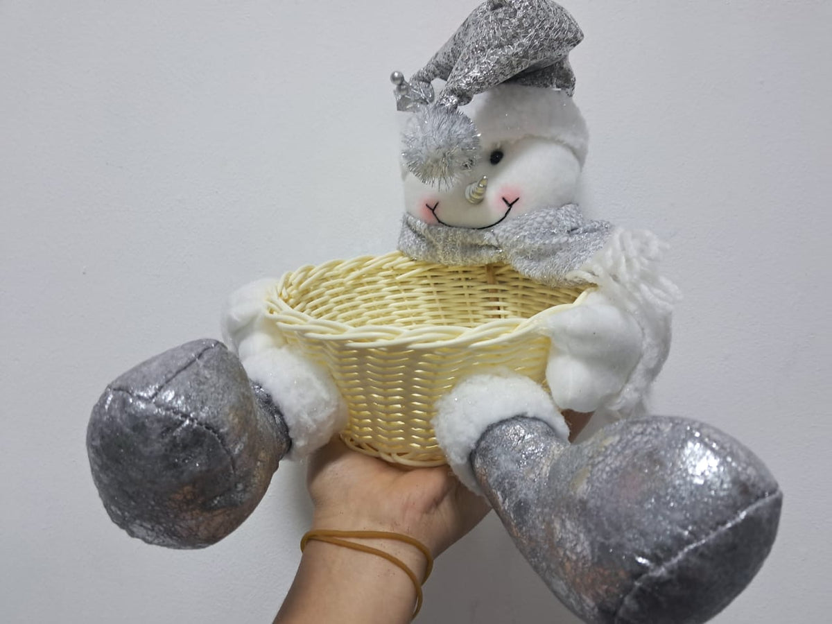 🎅 CANASTA DECORATIVA CON FIGURA NAVIDEÑA