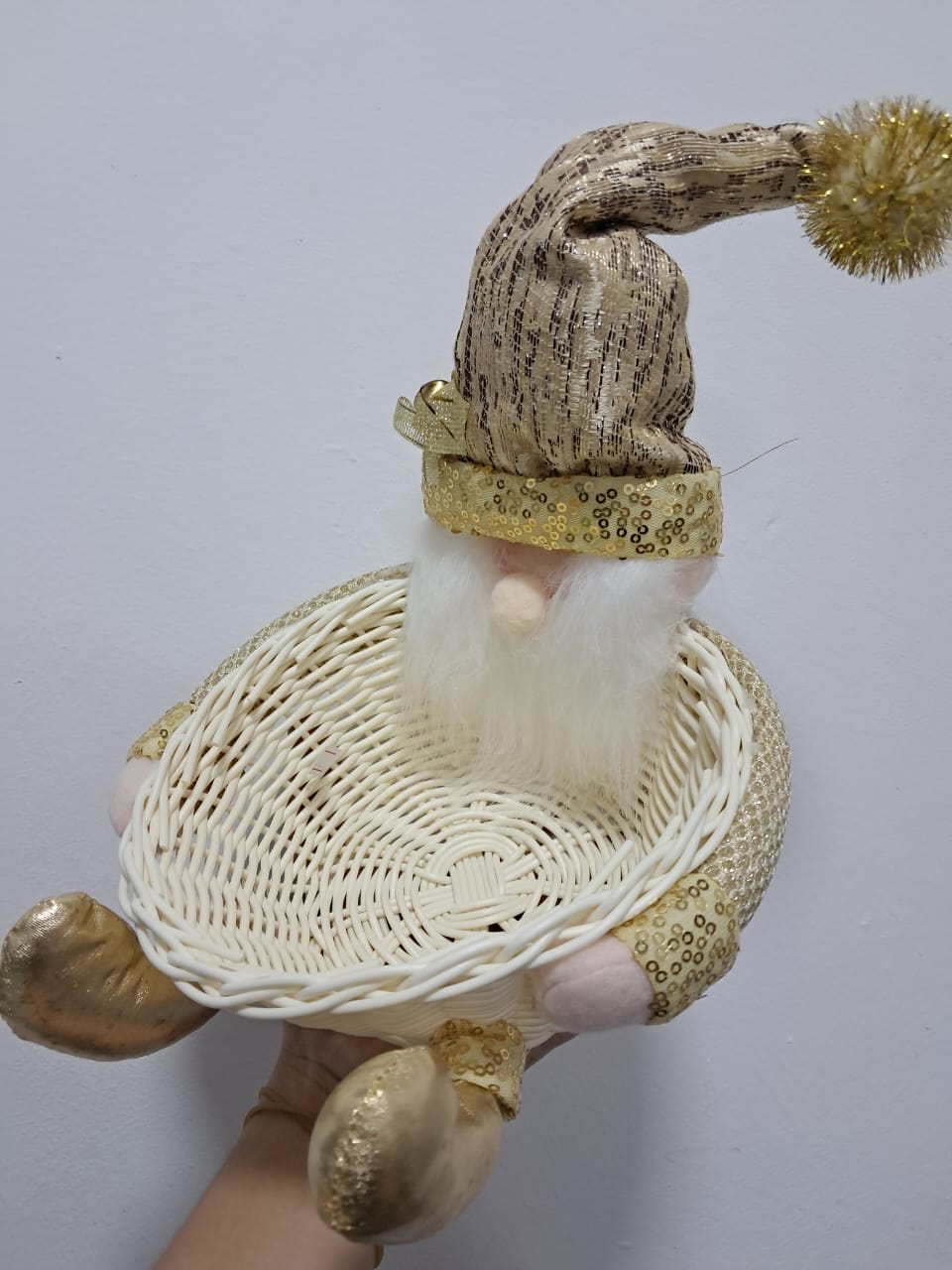 🎅 CANASTA DECORATIVA CON FIGURA NAVIDEÑA