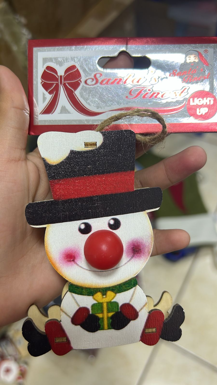 ADORNO NAVIDEÑO DE MADERA CON LUZ – SANTA, RENO Y MUÑECO DE NIEVE