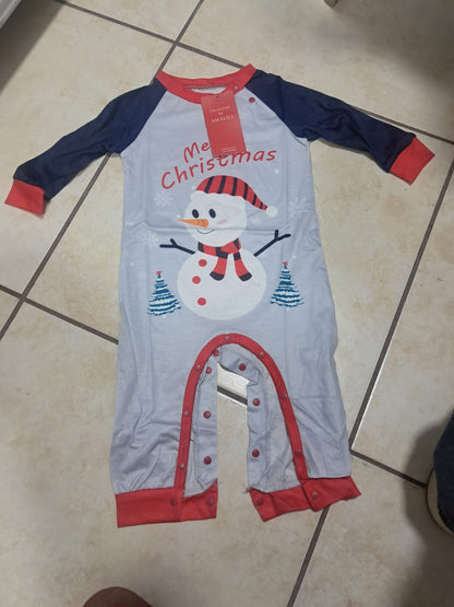 PIJAMAS Y MAMELUCOS NAVIDEÑOS MUÑECO DE NIEVE – AMALILI 2024