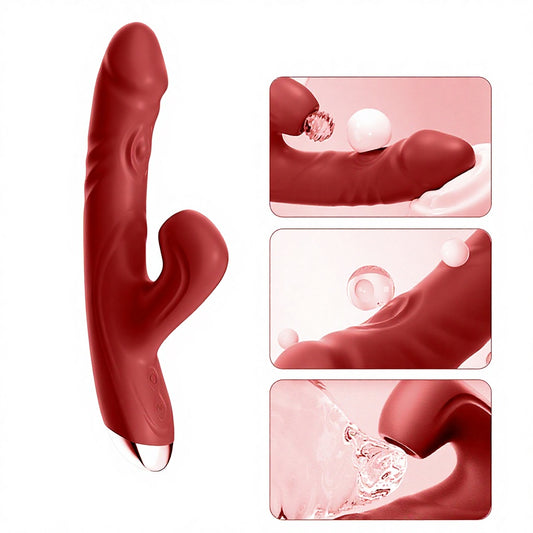 Vibrador succionador doble estimulación punto G y clítoris recargable