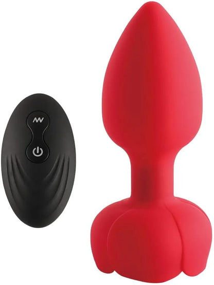 Vibrador anal tipo rosa con control inalámbrico – recargable y resistente al agua
