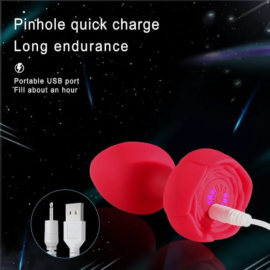 Vibrador anal tipo rosa con control inalámbrico – recargable y resistente al agua
