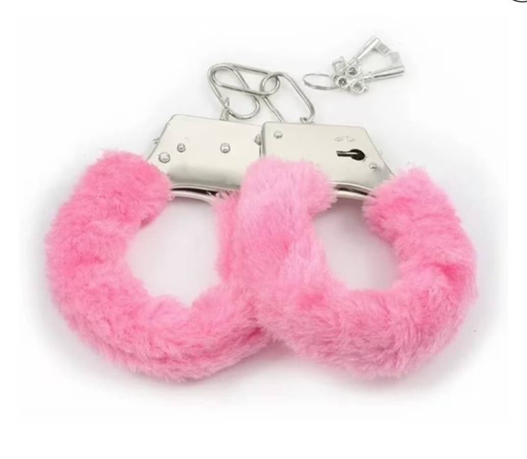 Esposas afelpadas con llaves – accesorio de juego en pareja suave y ajustable