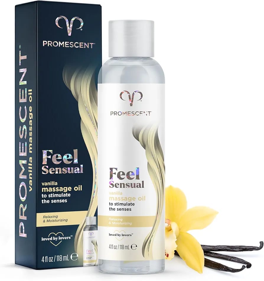 Aceite de masaje relajante con aroma a vainilla 118 ml Y lavender – hidratante y sensorial Promescent