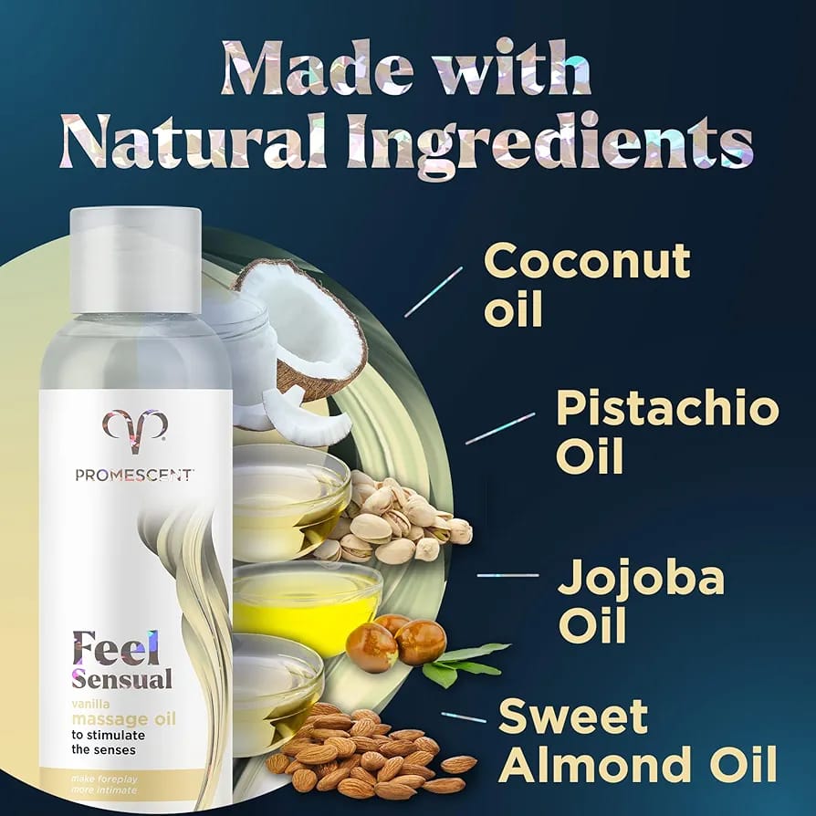 Aceite de masaje relajante con aroma a vainilla 118 ml Y lavender – hidratante y sensorial Promescent