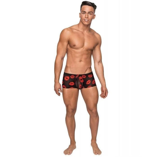 Male Power – Boxer Trunk Masculino "Kiss Me" | Estampado de Labios Rojos