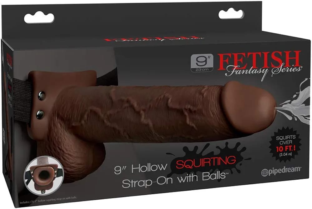 Fetish Fantasy Series arnes hueco – Hollow Squirting Strap-On with Balls 9" | Pipedream