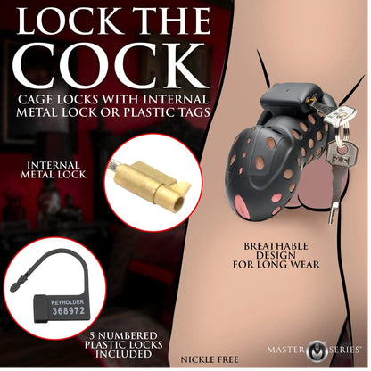 Master Series – Lock Down Chastity Cage | Jaula de Castidad Masculina