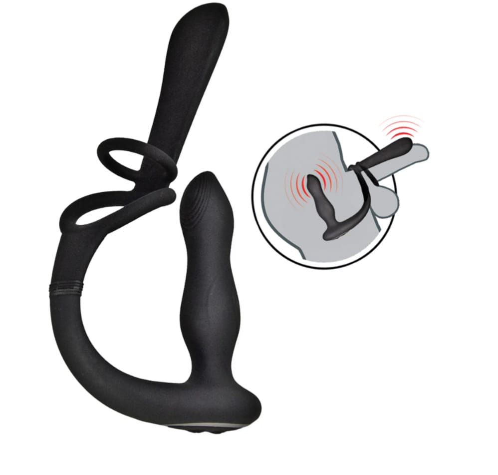Enhancer vibro plug & penis sheath dual motor