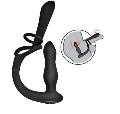 Enhancer vibro plug & penis sheath dual motor
