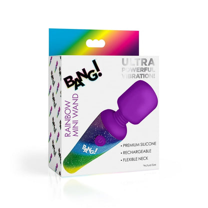Microfono vibrador masajeador recargable rainbow mini wand bang!