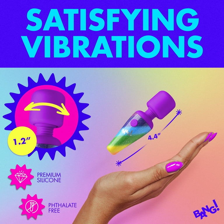Microfono vibrador masajeador recargable rainbow mini wand bang!