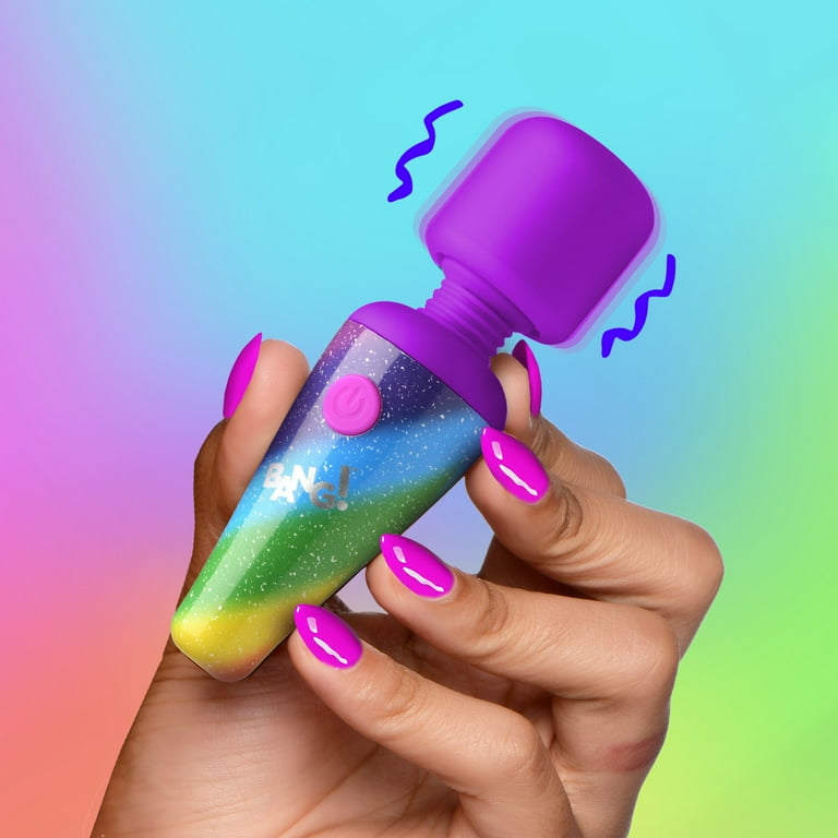 Microfono vibrador masajeador recargable rainbow mini wand bang!