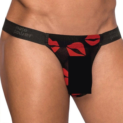 Male Power – Tanga Masculina "Kiss Me" | Estampado de Labios Rojos
