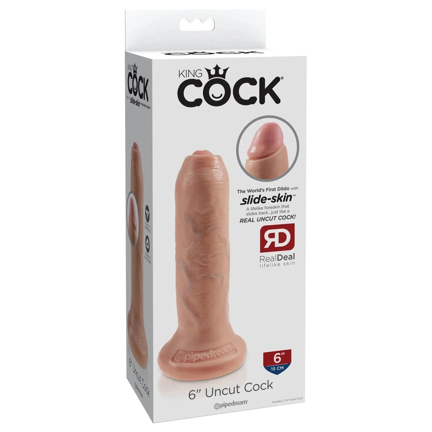 King Cock 6” con prepucio – realístico 15 cm