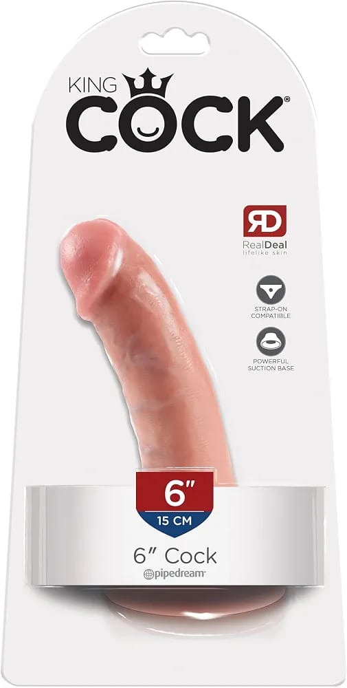 King Cock 6” Real Deal – realístico curvo con ventosa
