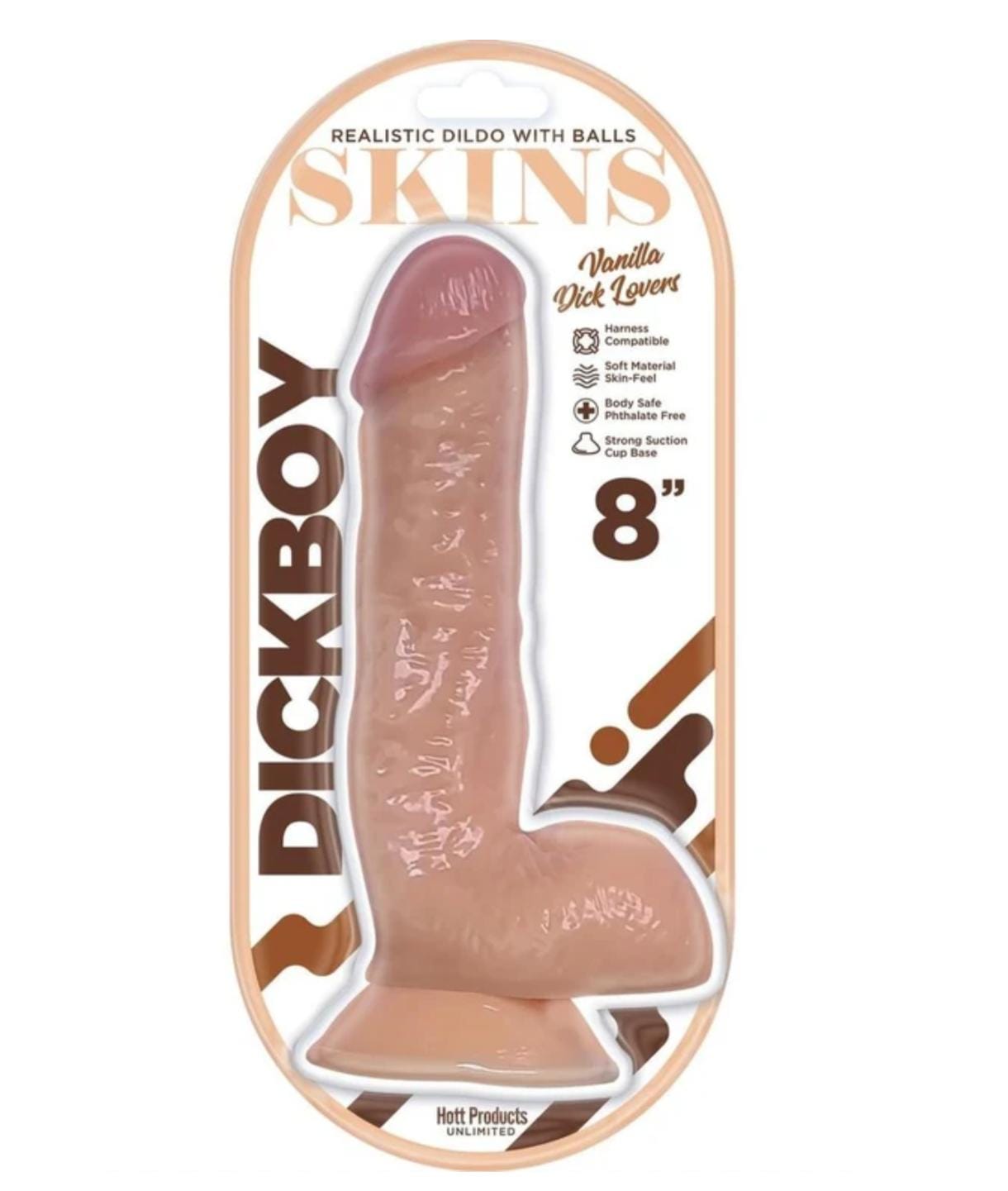 Skins Dickboy 8” – realístico con testículos y ventosa