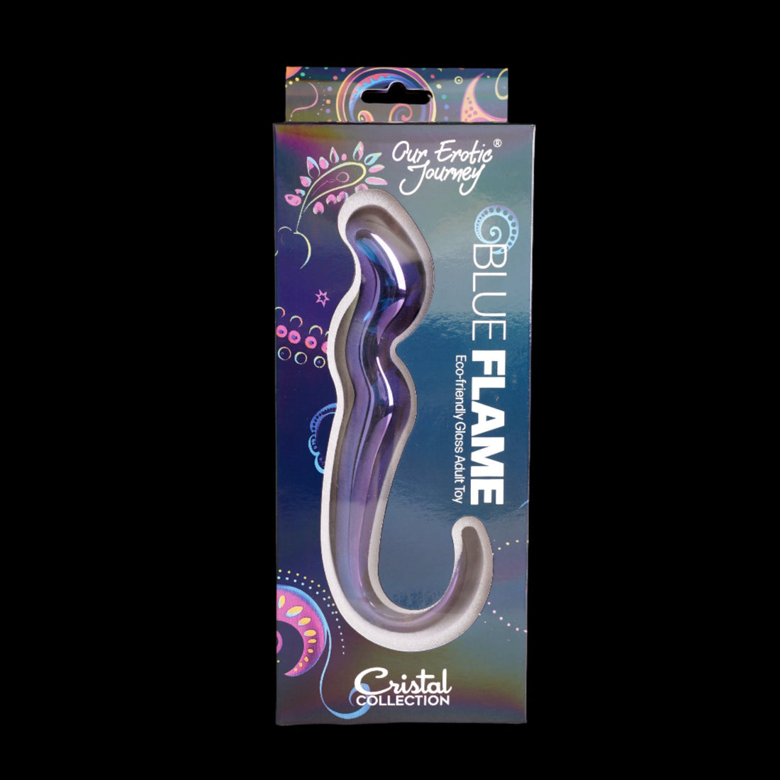 Blue Flame – masajeador de vidrio doble extremo Crystal Collection