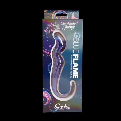 Blue Flame – masajeador de vidrio doble extremo Crystal Collection